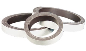 Magnetic tape rolled into coils.